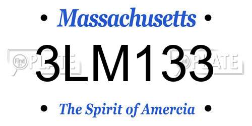 3LM133 Massachusetts License Plate