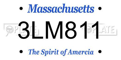 3LM811 Massachusetts License Plate