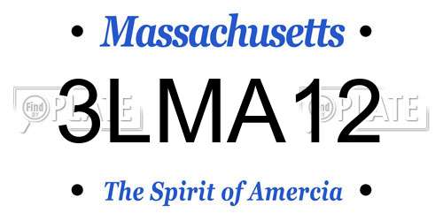3LMA12 Massachusetts License Plate