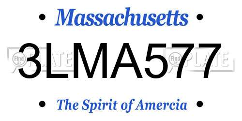 3LMA577 Massachusetts License Plate