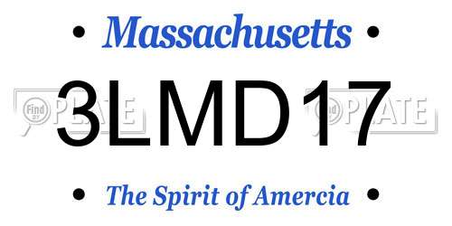 3LMD17 Massachusetts License Plate