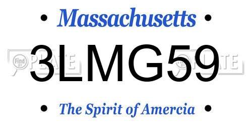 3LMG59 Massachusetts License Plate