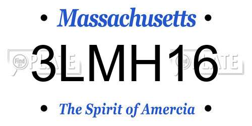3LMH16 Massachusetts License Plate