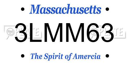 3LMM63 Massachusetts License Plate