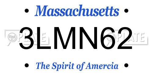 3LMN62 Massachusetts License Plate