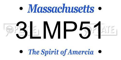 3LMP51 Massachusetts License Plate