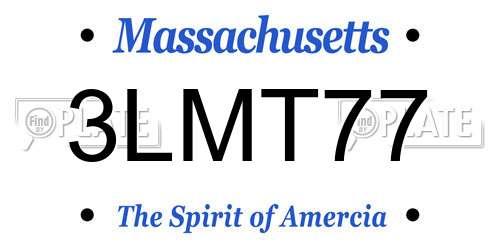 3LMT77 Massachusetts License Plate