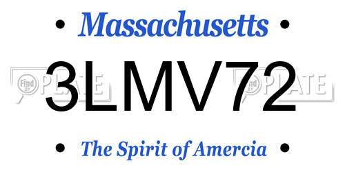 3LMV72 Massachusetts License Plate