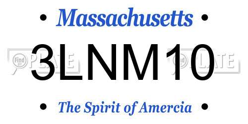 3LNM10 Massachusetts License Plate