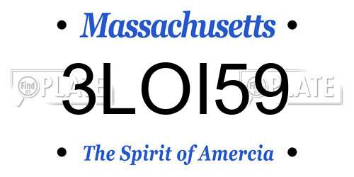 3LOI59 Massachusetts License Plate