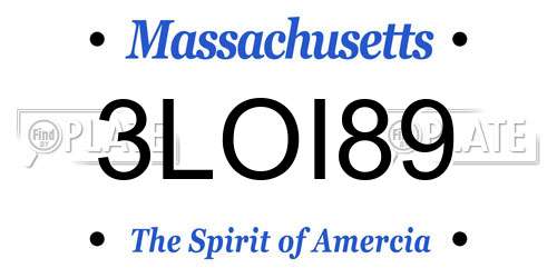 3LOI89 Massachusetts License Plate
