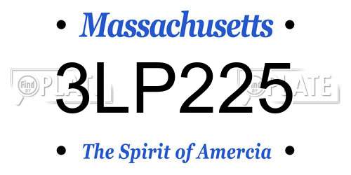 3LP225 Massachusetts License Plate