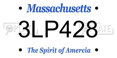 3LP428 Massachusetts License Plate