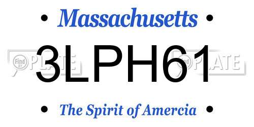 3LPH61 Massachusetts License Plate