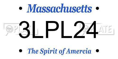 3LPL24 Massachusetts License Plate