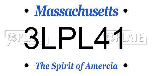 3LPL41 Massachusetts License Plate