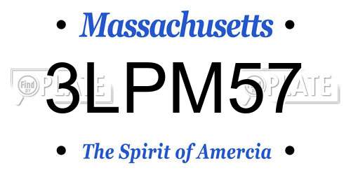 3LPM57 Massachusetts License Plate