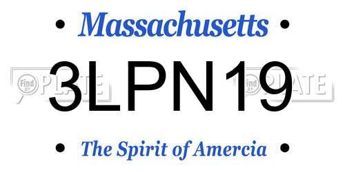 3LPN19 Massachusetts License Plate