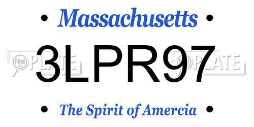 3LPR97 Massachusetts License Plate