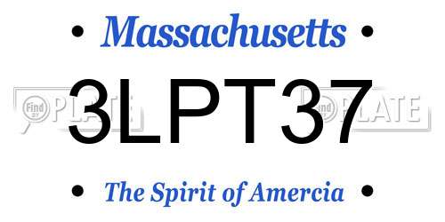 3LPT37 Massachusetts License Plate
