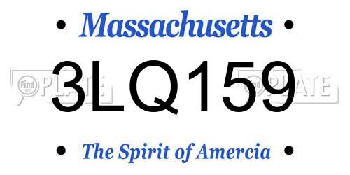 3LQ159 Massachusetts License Plate