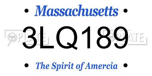 3LQ189 Massachusetts License Plate