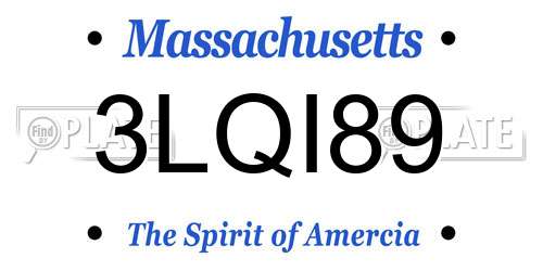 3LQI89 Massachusetts License Plate