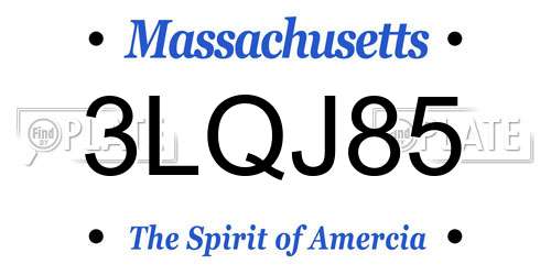3LQJ85 Massachusetts License Plate
