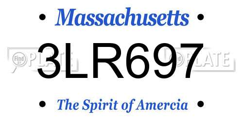 3LR697 Massachusetts License Plate