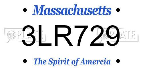 3LR729 Massachusetts License Plate