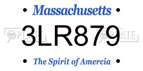 3LR879 Massachusetts License Plate