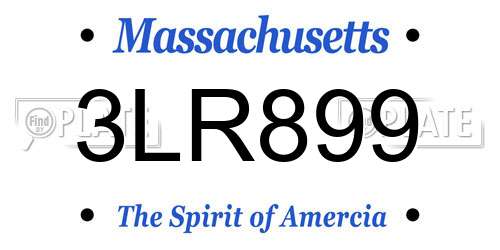 3LR899 Massachusetts License Plate