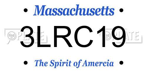 3LRC19 Massachusetts License Plate