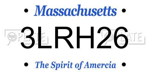 3LRH26 Massachusetts License Plate