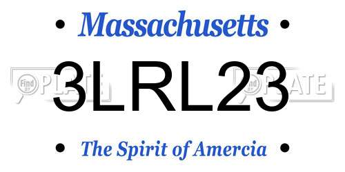 3LRL23 Massachusetts License Plate
