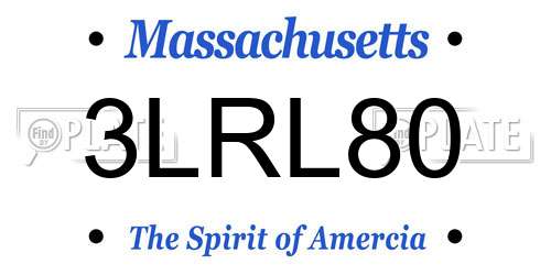 3LRL80 Massachusetts License Plate