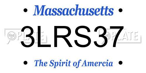 3LRS37 Massachusetts License Plate