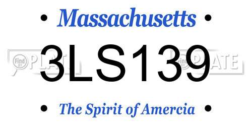 3LS139 Massachusetts License Plate