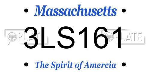 3LS161 Massachusetts License Plate