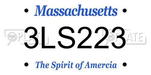 3LS223 Massachusetts License Plate
