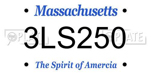 3LS250 Massachusetts License Plate