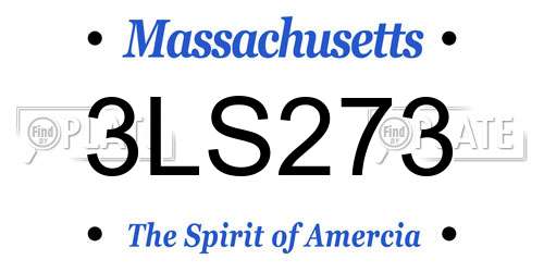 3LS273 Massachusetts License Plate