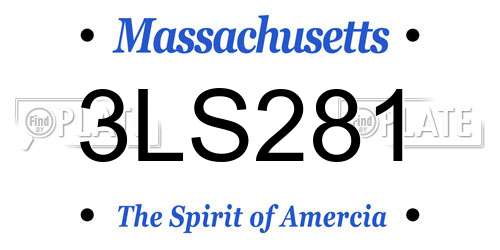 3LS281 Massachusetts License Plate