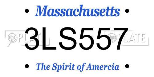 3LS557 Massachusetts License Plate