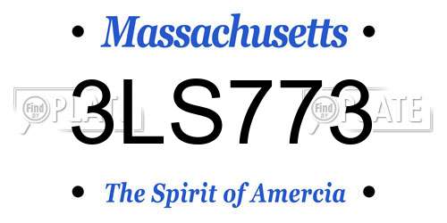 3LS773 Massachusetts License Plate