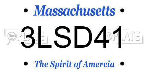 3LSD41 Massachusetts License Plate