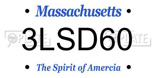 3LSD60 Massachusetts License Plate