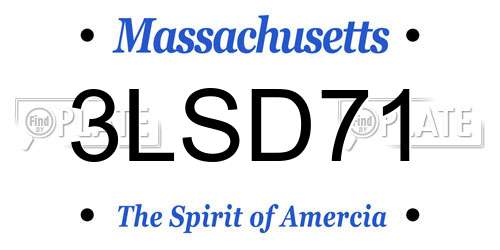 3LSD71 Massachusetts License Plate