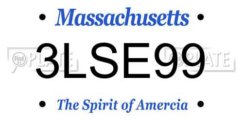 3LSE99 Massachusetts License Plate