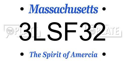 3LSF32 Massachusetts License Plate